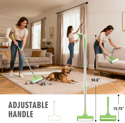 Pet Hair Remover Kit - Including Carpet Rake & Large Lint Roller, 2 in 1 Pet Hair Removal Tool Cat Dog Fur Rakes Scraper Carpet Broom for Carpets, Rugs, Mats, Pet Beds