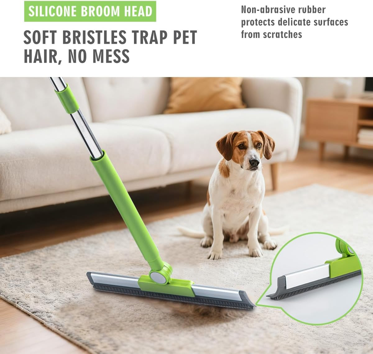 Pet Hair Remover Kit - Including Carpet Rake & Large Lint Roller, 2 in 1 Pet Hair Removal Tool Cat Dog Fur Rakes Scraper Carpet Broom for Carpets, Rugs, Mats, Pet Beds