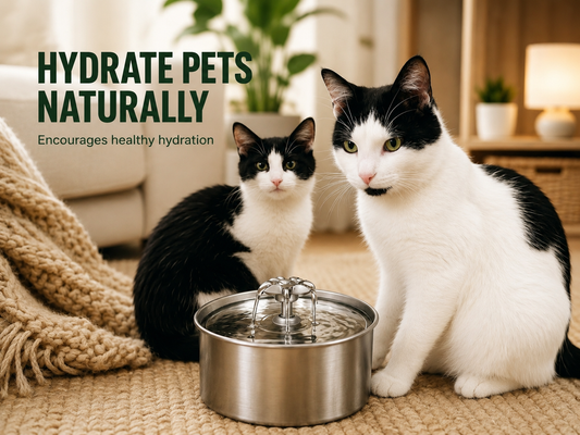 Premium Stainless Steel Pet Water Fountain  2.2L — Silent Pump & Filters Included,  For Cats & Small Dogs